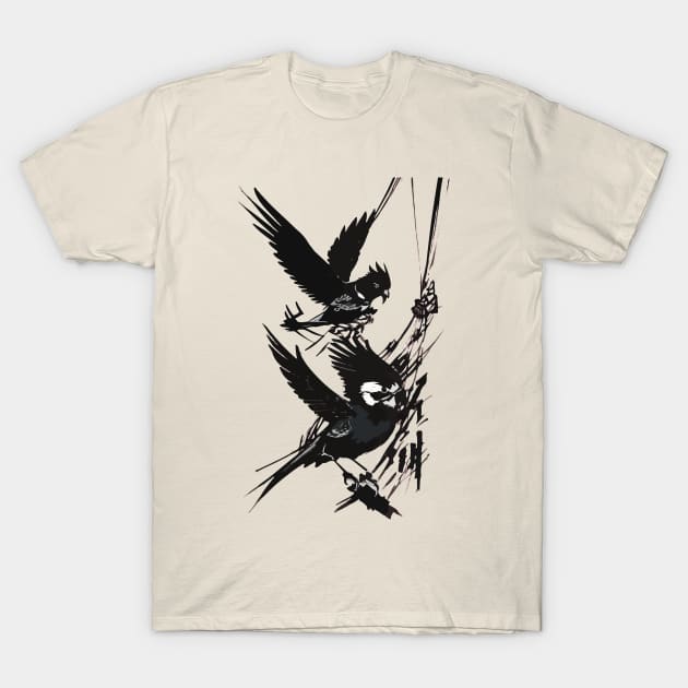 Leonard Cohen - Bird On A Wire - T-Shirt by Moulezitouna